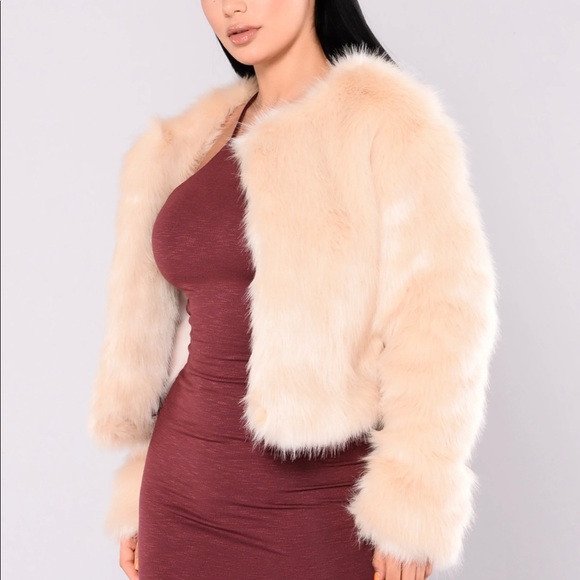 Ivory Faux Fur Coat - Picture 1 of 5